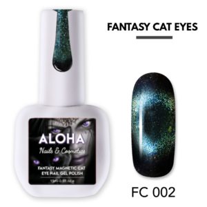 Μεταλλικά Ημιμόνιμα βερνίκια Fantasy Cat Eye 15ml - Aloha Nails + Cosmetics / FC 002 - Γαλάζιο