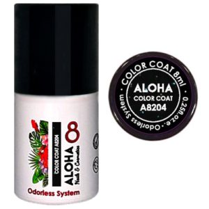 Ημιμόνιμο βερνίκι Aloha 8ml - Color Coat A8204 / Χρώμα: Black with Iridescent Shimmer (Μαύρο με Ιριδίζον Shimmer)