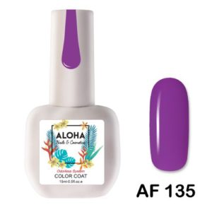 Ημιμόνιμο βερνίκι ALOHA 15ml - AF 135 / Χρώμα: Μελιτζανί Παστέλ (Pastel Aubergine)