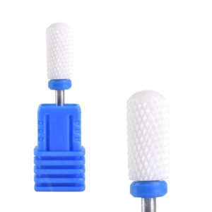 Κεραμικό Φρεζάκι Μπλε κοντό για Αφαίρεση Gel + Acryl Gel σε σχήμα κυλίνδρου με οβάλ άκρο