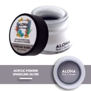 Ακρυλική πούδρα για τεχνητά νύχια 15gr - ALOHA Nails + Cosmetics / Sparkling Silver