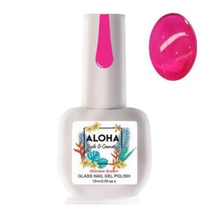 Ημιμόνιμο βερνίκι Aloha Glass Gel 15ml - Χρώμα GL 01 Διάφανο Φούξια