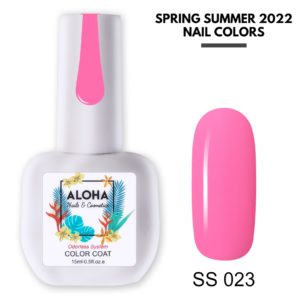 Ημιμόνιμο βερνίκι ALOHA 15ml - Χρώμα: SS 023 / Neon Coral Pink