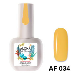 Ημιμόνιμο βερνίκι Aloha 15ml - AF 034 / Χρώμα: Κίτρινο έντονο (Intense Yellow)