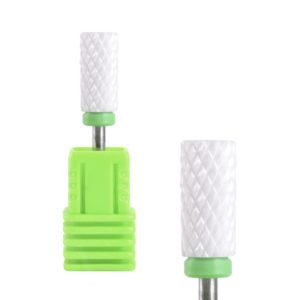 Κεραμικό Φρεζάκι Πράσινο κοντό για Αφαίρεση Gel, Acryl Gel + Ακρυλικού σε σχήμα κυλίνδρου με επίπεδο άκρο
