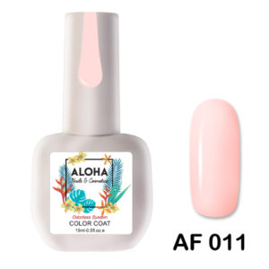 Ημιμόνιμο βερνίκι ALOHA 15ml - AF 011 / Χρώμα: Απαλό ροζ ροδακινί (Soft Peachy Pink)