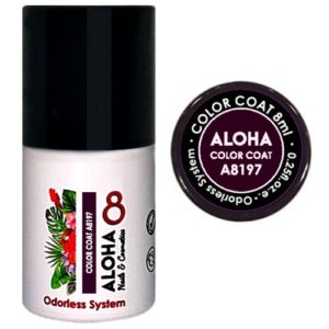 Ημιμόνιμο βερνίκι Aloha 8ml - Color Coat A8197 / Χρώμα: Dark Aubergine (Σκούρο Μελιτζανί)