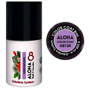 Ημιμόνιμο βερνίκι Aloha 8ml - Color Coat A8134 / Χρώμα: Lavender Violet (Μωβ Βιολέ Λεβάντας)