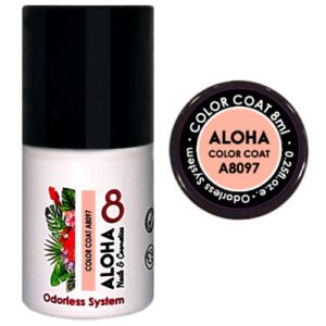 Ημιμόνιμο βερνίκι Aloha 8ml - Color Coat A8097 / Χρώμα: Ροζ-Μπεζ απαλό (Soft Pink-Beige)