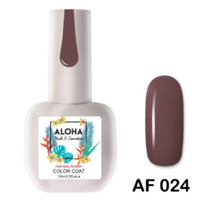Ημιμόνιμο βερνίκι ALOHA 15ml - Color Coat AF 024 / Χρώμα: Καφέ ψυχρό (Ash Brown)