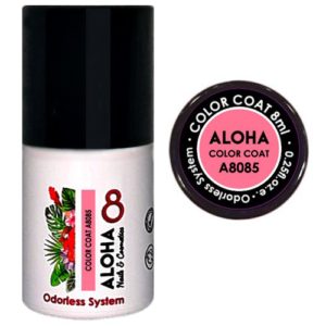 Ημιμόνιμο βερνίκι Aloha 8ml - Color Coat A8085 / Χρώμα: Έντονο Ροζ Bebe (Intense Baby Pink)