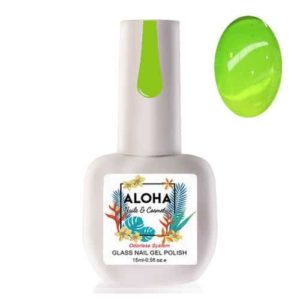 Ημιμόνιμο βερνίκι Aloha Glass Gel 15ml - Χρώμα GL 05 Διάφανο Λαχανί