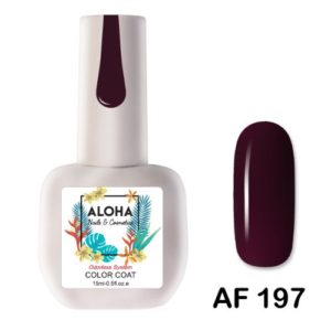 Ημιμόνιμο βερνίκι Aloha 15ml - AF 197 / Χρώμα: Σκούρο Μελιτζανί (Dark Aubergine)