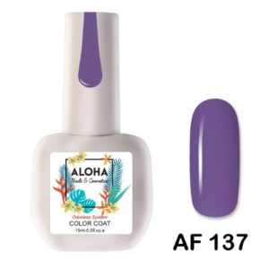 Ημιμόνιμο βερνίκι ALOHA 15ml - AF 137 / Χρώμα: Μωβ ανοιχτό (Soft Purple)