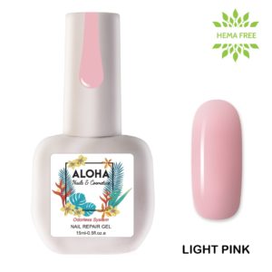 Ημιμόνιμο βερνίκι Aloha 15ml - Nail Repair Gel / Θεραπεία Ημιμόνιμου με πρωτεΐνες +amp; χρώμα - Light Pink