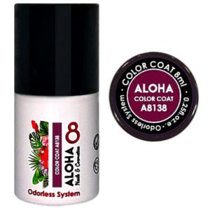 Ημιμόνιμο βερνίκι Aloha 8ml - Color Coat A8138 / Χρώμα: Jam Purple (Μωβ μαρμελάδας)