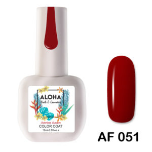 Ημιμόνιμο βερνίκι ALOHA 15ml - AF 051 / Χρώμα: Κόκκινο βαθύ (Deep Red)