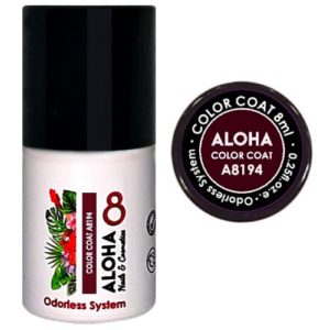 Ημιμόνιμο βερνίκι Aloha 8ml - Color Coat A8194 / Χρώμα: Plum (Δαμασκηνί)