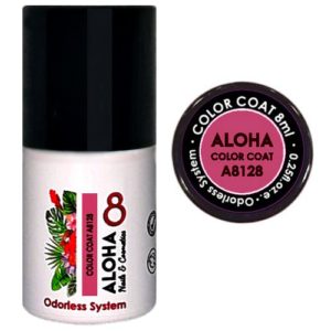 Ημιμόνιμο βερνίκι Aloha 8ml - Color Coat A8128 / Χρώμα: Rose pastel (Σκούρο τριανταφυλλί παστέλ)