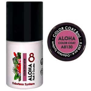 Ημιμόνιμο βερνίκι Aloha 8ml - Color Coat A8130 / Χρώμα: Cover Pink (Σκούρο Nude-Ροζ)