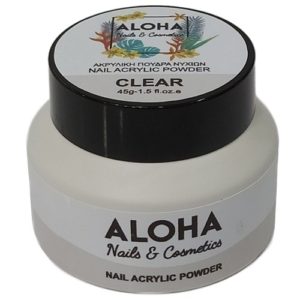 Ακρυλική πούδρα για τεχνητά νύχια 45gr. - ALOHA Nails + Cosmetics / Clear (Διάφανη)