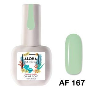 Ημιμόνιμο βερνίκι Aloha 15ml - AF 167 / Χρώμα: Μέντα παστέλ (Pastel Mint Green)