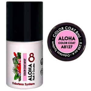 Ημιμόνιμο βερνίκι Aloha 8ml - Color Coat A8127 / Χρώμα: Rose pink (Ροζ τριανταφυλλί)