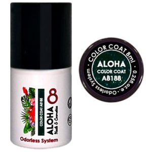 Ημιμόνιμο βερνίκι Aloha 8ml - Color Coat A8188 / Χρώμα: Dark Cypress Green with Iridescent Shimmer (Σκούρο Κυπαρισσί με Ιριδίζον Shimmer)