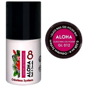 Ημιμόνιμο βερνίκι Aloha Glass Gel 8ml - Χρώμα GL 012 / Διάφανη Κόκκινη Magenta