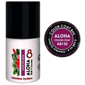 Ημιμόνιμο βερνίκι Aloha 8ml - Color Coat A8135 / Χρώμα: Pastel Aubergine (Μελιτζανί Παστέλ)