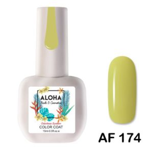 Ημιμόνιμο βερνίκι Aloha 15ml - AF 174 / Χρώμα: Χρυσό-λαδί (Golden Olive)