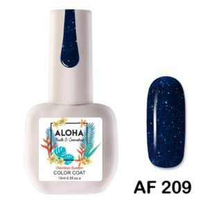 Ημιμόνιμο βερνίκι Aloha 15ml - AF 209 / Χρώμα: Σκούρο Μπλε μεταλλικό με Shimmer (Dark Blue with Shimmer)
