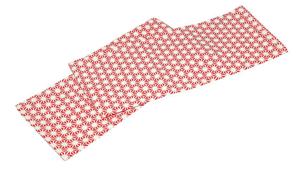 Τραπεζομάντηλο Βαμβακερό Κόκκινο/Λευκό 120x120 Εκ