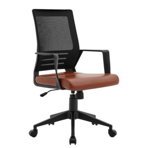 Καρέκλα Γραφείου W-19-3Α Καφέ Μαύρη 60x63x105εκ