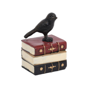 Διακοσμητικό Επιτραπέζιο Bird On The Books 12x19Εκ Fylliana