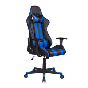 Καρέκλα Gaming Sar-12 Δερματίνη Μαύρη/Μπλε 64x53x135εκ