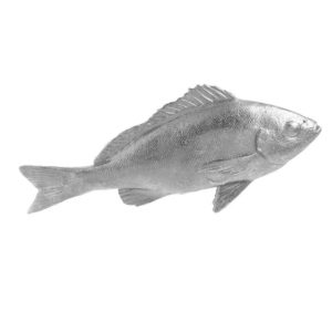 Ψάρι Polyresin Ασημί 24x7x10εκ