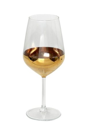 Ποτήρι Κρασιού Γυάλινο Χρυσό Κολωνάτο Amelie 490ml Espiel