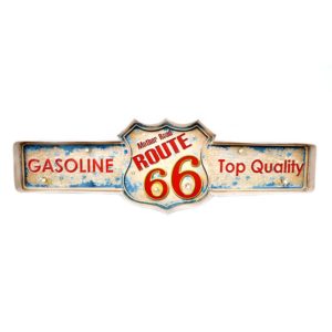 Πινακίδα Μεταλλική με Led Gasoline Route 66 61x19εκ