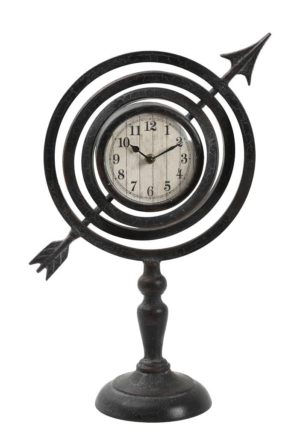 Ρολόι Επιτραπέζιο Μεταλλικό Μαύρο Βέλος 35x16x48Εκ