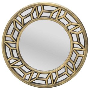 Καθρέπτης Τοίχου Πλαστικός Αντικέ Χρυσός Δ 50x3εκ