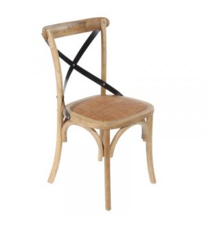 Καρέκλα ξύλινη με ψάθινο κάθισμα 45x42x88εκ