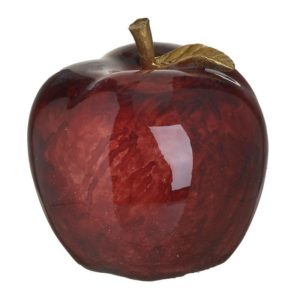 Διακοσμητικό Μήλο Polyresin Μπορντώ/Χρυσό Δ12x12εκ Inart