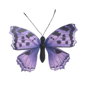 Πεταλούδα Διακοσμητική Υφασμάτινη Μωβ/Μαύρη Υ36εκ