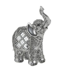 Ελέφαντας Διακοσμητικός Polyresin Ασημί 12x6x16εκ Inart
