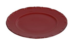 Πιάτο Ρηχό Πορσελάνη Κόκκινο Με Καφέ Rim Liana Δ 27x2 Εκ Espiel