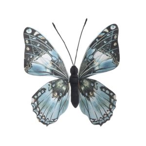 Πεταλούδα Διακοσμητική Υφασμάτινη Γαλάζια/Μαύρη Υ22εκ