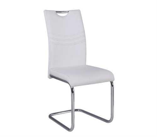 Καρέκλα CROFT Χρώμιο/PU Άσπρο 43x58x97cm (Σετ 4 ΤΕΜ)