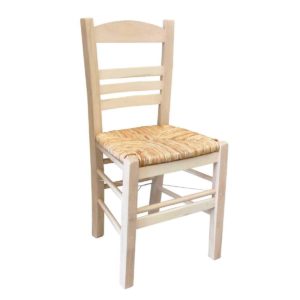 Καρέκλα Άβαφη ΣΙΦΝΟΣ με Ψάθα Αβίδωτη 41x45x88cm