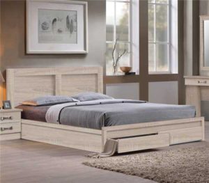 Κρεβάτι διπλό Life 150X200 με συρτάρια Sonoma